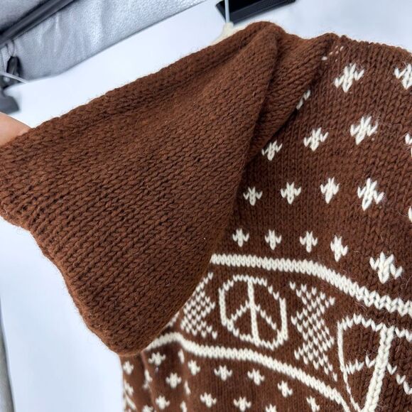 Lakhays Knit Kids Sweater Jacket Handmade Wool Full Zip Fleece Lined L - Picture 8 of 9